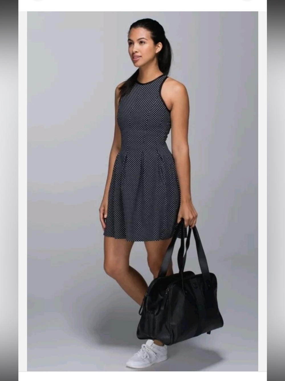 🖤 Lululemon Here To There Dress RARE Size 10 Biggy Dot AOP Black Ghost Pockets 🖤